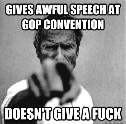 gives awful speech at gop convention doesn't give a fuck  