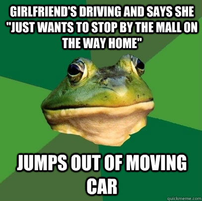 girlfriend's driving and says she 