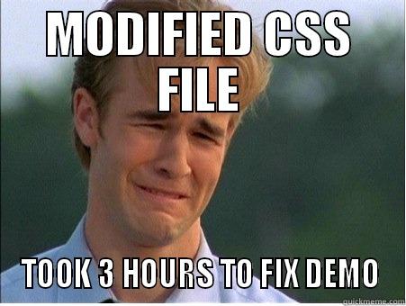 MODIFIED CSS FILE TOOK 3 HOURS TO FIX DEMO 1990s Problems