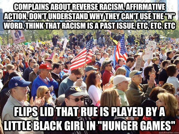 Complains about reverse racism, affirmative action, don't understand why they can't use the 