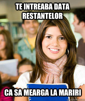 Te intreaba data restantelor Ca sa mearga la mariri  Sheltered College Freshman