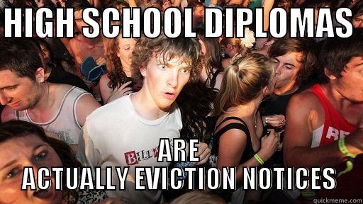 HIGH SCHOOL DIPLOMAS  ARE ACTUALLY EVICTION NOTICES Sudden Clarity Clarence