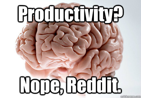 Productivity? Nope, Reddit.  Scumbag Brain