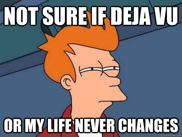 Not sure if deja vu Or my life never changes - Not sure if deja vu Or my life never changes  Futurama Fry