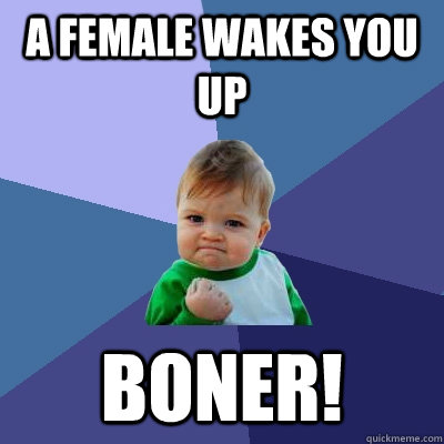 a female wakes you up Boner!  Success Kid