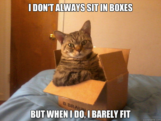 I don't always sit in boxes But when I do, I barely fit - I don't always sit in boxes But when I do, I barely fit  Misc