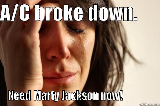 A/C BROKE DOWN.       NEED MARTY JACKSON NOW!              First World Problems