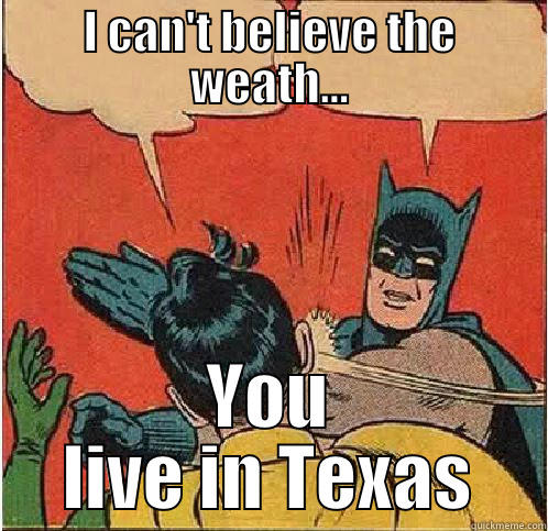 Texas Weather - I CAN'T BELIEVE THE WEATH... YOU LIVE IN TEXAS Batman Slapping Robin