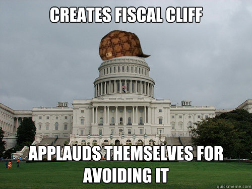 CREATES FISCAL CLIFF APPLAUDS THEMSELVES FOR AVOIDING IT  Douchebag US Congress