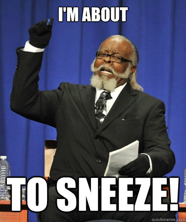 I'm about To SNEEZE!  The Rent Is Too Damn High