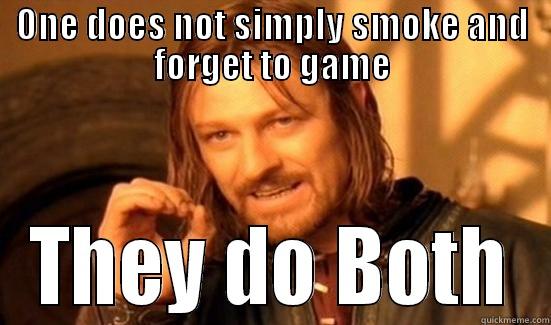 ONE DOES NOT SIMPLY SMOKE AND FORGET TO GAME THEY DO BOTH Boromir