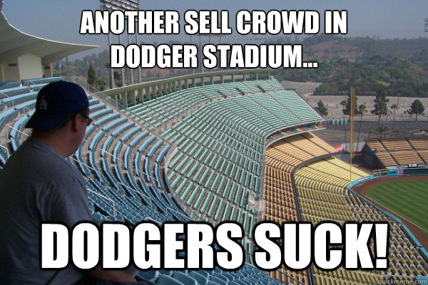 Another sell crowd in 
dodger stadium... Dodgers suck!  Dodgers still suck