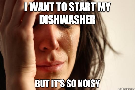 I want to start my dishwasher But it's so noisy  First World Problems
