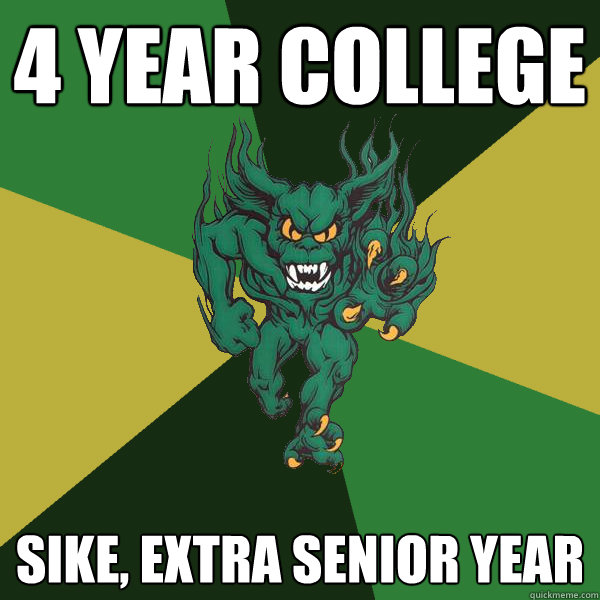 4 year college Sike, extra senior year  Green Terror