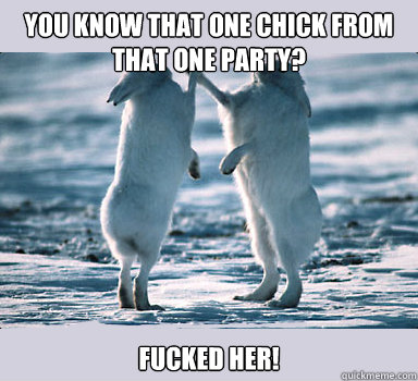 You know That One Chick from that one party? Fucked her!  Bunny Bros