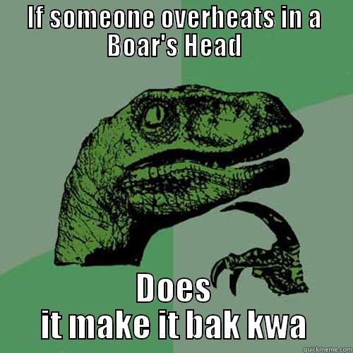 IF SOMEONE OVERHEATS IN A BOAR'S HEAD DOES IT MAKE IT BAK KWA Philosoraptor