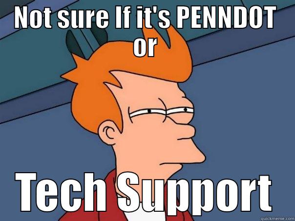 NOT SURE IF IT'S PENNDOT OR TECH SUPPORT Futurama Fry