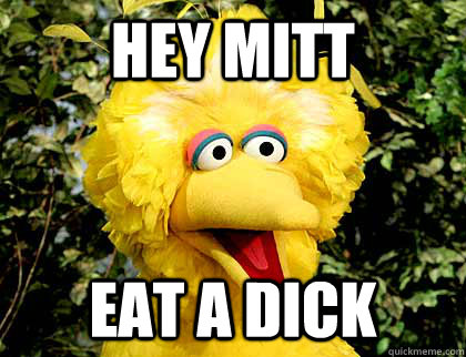 Hey Mitt Eat a dick  Big Bird Fired