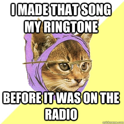 i made that song my ringtone before it was on the radio  Hipster Kitty