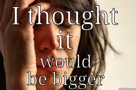 I THOUGHT IT WOULD BE BIGGER First World Problems