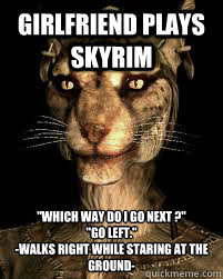 Girlfriend plays skyrim 