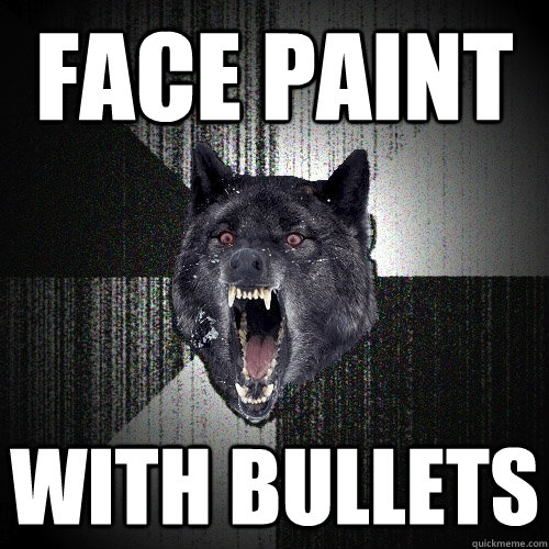 Face Paint WITH BULLETS  Insanity Wolf