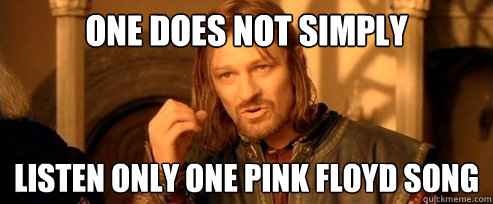 One does not simply listen only one pink floyd song  One Does Not Simply