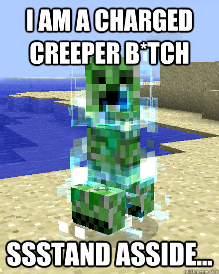 i am a charged creeper b*tch ssstand asside...  