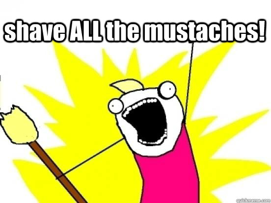 shave ALL the mustaches!   X All The Things