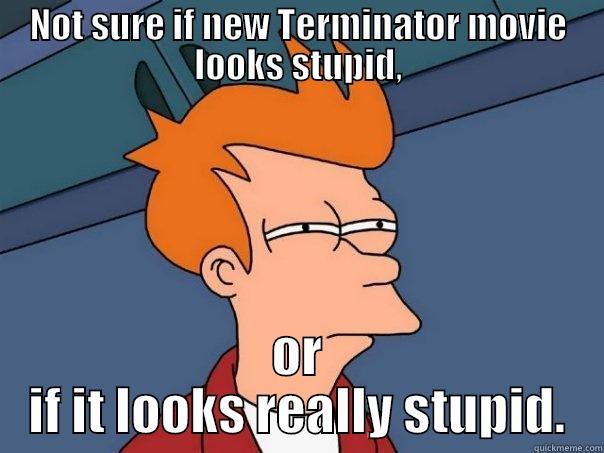 NOT SURE IF NEW TERMINATOR MOVIE LOOKS STUPID, OR IF IT LOOKS REALLY STUPID. Futurama Fry
