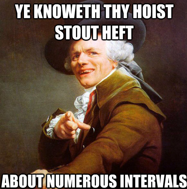 Ye knoweth thy hoist stout heft about numerous intervals  Joseph Decreux