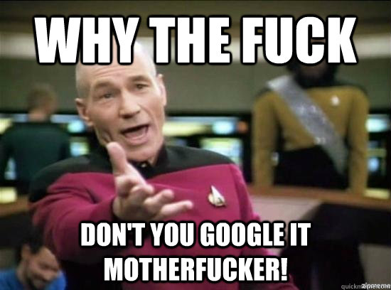 Why the fuck Don't you google it motherfucker! - Why the fuck Don't you google it motherfucker!  Annoyed Picard HD
