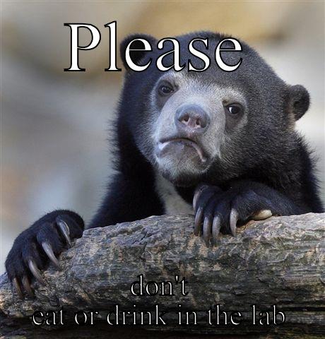 PLEASE DON'T EAT OR DRINK IN THE LAB Confession Bear