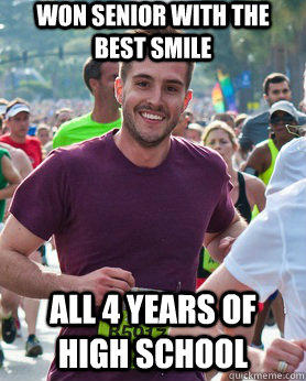 Won senior with the best smile All 4 years of high school  Ridiculously photogenic guy