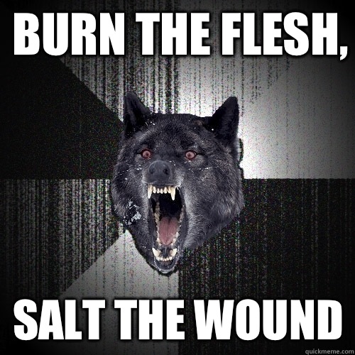 Burn the flesh, Salt the wound  Insanity Wolf
