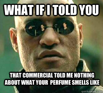 What if i told you that commercial told me nothing about what your  perfume smells like   WhatIfIToldYouBing