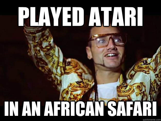 PLAYED ATARI IN an african safari  riff raff