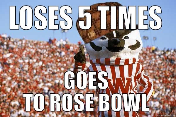 LOSES 5 TIMES GOES TO ROSE BOWL Misc