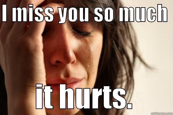 I MISS YOU SO MUCH  IT HURTS. First World Problems