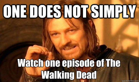 ONE DOES NOT SIMPLY Watch one episode of The Walking Dead  One Does Not Simply