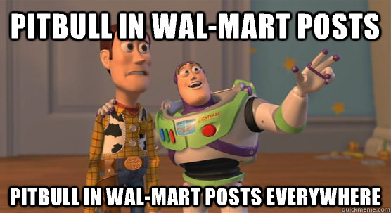 Pitbull in wal-mart posts Pitbull in wal-mart posts everywhere  Toy Story Everywhere