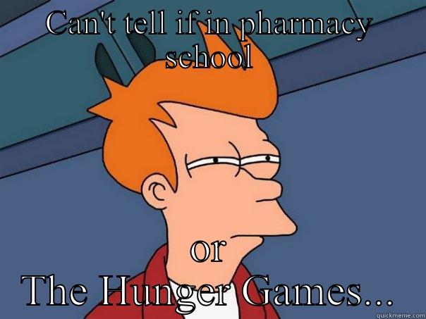 dat PharmD life son - CAN'T TELL IF IN PHARMACY SCHOOL OR THE HUNGER GAMES... Futurama Fry