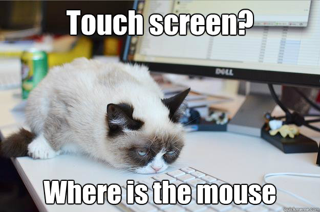 Touch screen? Where is the mouse - Touch screen? Where is the mouse  Grumpy Cat Mouse