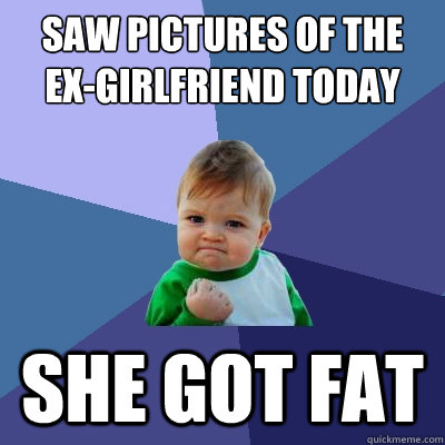 Saw Pictures of the Ex-Girlfriend Today She got fat  Success Kid