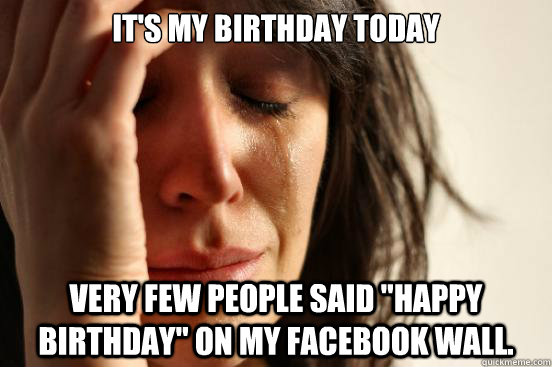 It's my birthday today Very few people said 