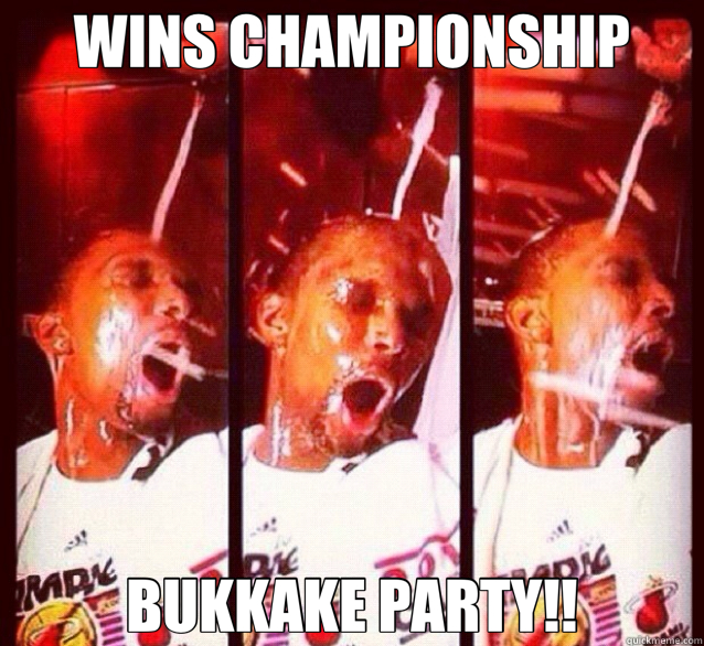 WINS CHAMPIONSHIP BUKKAKE PARTY!!  bosh bukkake