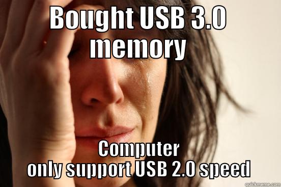 BOUGHT USB 3.0 MEMORY COMPUTER ONLY SUPPORT USB 2.0 SPEED First World Problems