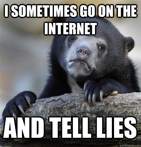 I SOMETIMES GO ON THE INTERNET AND TELL LIES - I SOMETIMES GO ON THE INTERNET AND TELL LIES  Confession Bear