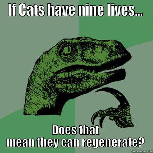 IF CATS HAVE NINE LIVES... DOES THAT MEAN THEY CAN REGENERATE? Philosoraptor