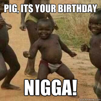 Pig, Its your birthday nigga!  Its friday niggas